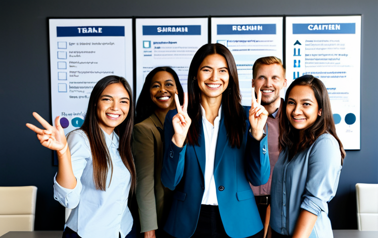 **
"A diverse group of people participating in a team-building exercise in a modern office. They are fully clothed in business casual attire, smiling and engaged. The background includes motivational posters and plants. Bright, professional lighting, safe for work, appropriate content, family-friendly, perfect anatomy, correct proportions, natural pose, well-formed hands, proper finger count, natural body proportions."
**